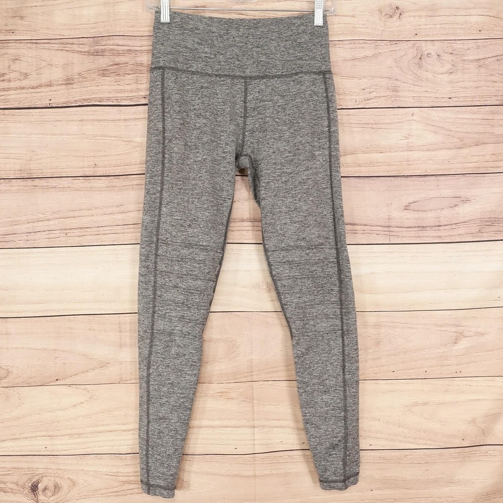 PUMA Leggings Womens S Gray Ankle High Rise Flecked Knit Slim Yoga Running
